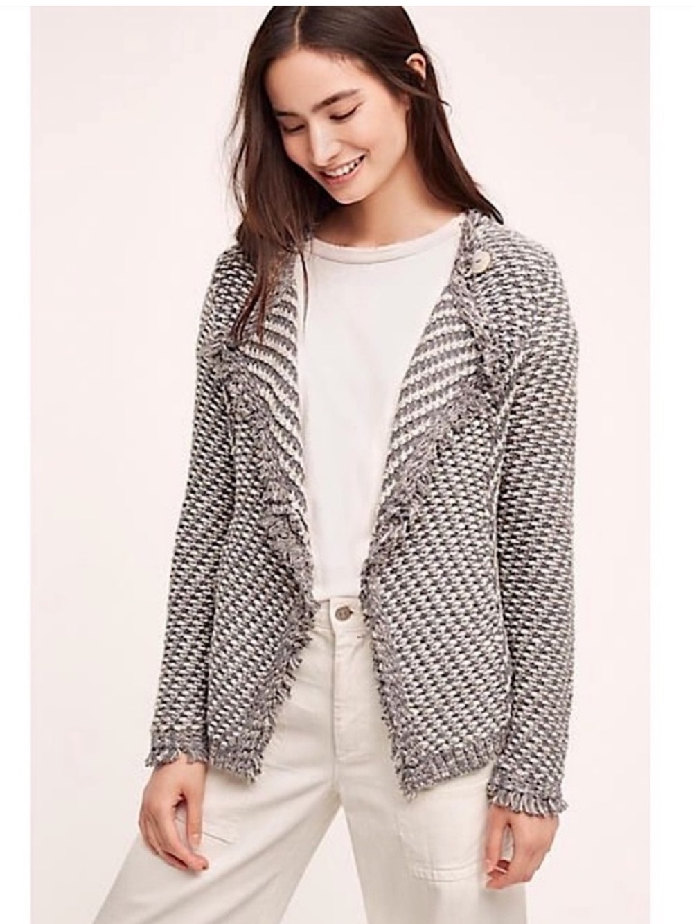 Anthropologie Angel of the North Tweed Cardigan